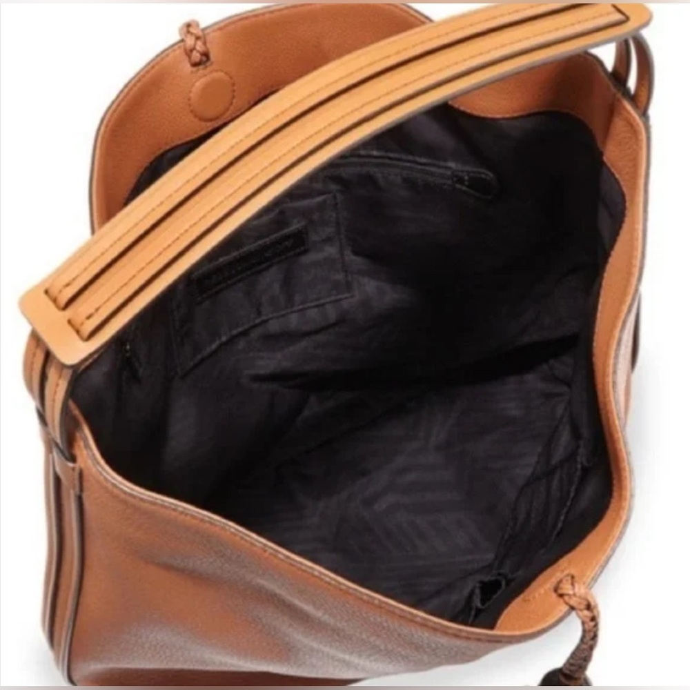 Rebecca Minkoff Isobel Pebbled Soft Leather Hobo Shoulder Purse Camel Brown - Picture 14 of 15